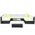 Gardeon 10-Piece Outdoor Sofa Set, Wicker, UV-Resistant, 9-Seater, Black Frame, Beige Cushions, Tempered Glass Table