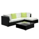 Gardeon 5-Piece Outdoor Sofa Set: UV-Resistant Wicker, Durable Aluminium Frame, Removable Cushions, Glass Table, 4-Seater