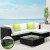Gardeon 5-Piece Outdoor Sofa Set - UV-Resistant Wicker, Aluminium Frame, Removable Covers, Tempered Glass, Cushions