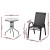 Gardeon 3PC Outdoor Bistro Set - Stackable Chairs & Tempered Glass Table, Weather-Resistant, Steel Frame, Black