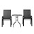 Gardeon 3PC Outdoor Bistro Set - Stackable Chairs & Tempered Glass Table, Weather-Resistant, Steel Frame, Black