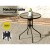 Gardeon 3PC Outdoor Bistro Set - Stackable Chairs & Tempered Glass Table, Weather-Resistant, Steel Frame, Black