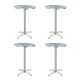 Gardeon Set of 4 Adjustable Outdoor Bar Tables - Stainless Steel Top, Aluminium Base, 70/110cm Heights, Foldable Design