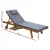Gardeon Wooden Sun Lounge with Adjustable Backrest, Wheels, Grey Cushion, Fir Wood Frame, 195x68x89cm, Outdoor Day Bed