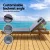 Gardeon Wooden Sun Lounge with Adjustable Backrest, Wheels, Grey Cushion, Fir Wood Frame, 195x68x89cm, Outdoor Day Bed