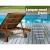 Gardeon Wooden Sun Lounge with Adjustable Backrest, Wheels, Grey Cushion, Fir Wood Frame, 195x68x89cm, Outdoor Day Bed