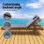 Gardeon 2x Sun Lounge Wooden Lounger: Fir Wood, Adjustable Backrest, Grey Cushions, Wheels, 195cm x 68cm x 89cm
