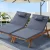 Gardeon 2x Sun Lounge Wooden Lounger: Fir Wood, Adjustable Backrest, Grey Cushions, Wheels, 195cm x 68cm x 89cm