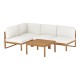 Gardeon 4-Seater Outdoor Wooden Sofa Set Lounge, 5 Piece, Water-Resistant Cushions, Oak Frame, Coffee Table Included Gardeon 4-Seater Outdoor Wooden Sofa Set Lounge, 5 Piece, Water-Resistant Cushions, Oak Frame, Coffee Table Included