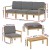 Gardeon 5-Seater Outdoor Wooden Sofa Set 6 Piece Lounge Setting with Coffee Table, Water-Resistant Cushions, Oak Finish