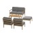 Gardeon 5-Seater Outdoor Wooden Sofa Set 6 Piece Lounge Setting with Coffee Table, Water-Resistant Cushions, Oak Finish
