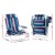 Gardeon Outdoor Beach Chairs Set of 2, Steel Frame, 5-Position Recline, Backpack Cooler, Blue Stripe, 150kg Capacity