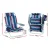 Gardeon Outdoor Beach Chairs Set of 2, Steel Frame, 5-Position Recline, Backpack Cooler, Blue Stripe, 150kg Capacity