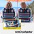 Gardeon Outdoor Beach Chairs Set of 2, Steel Frame, 5-Position Recline, Backpack Cooler, Blue Stripe, 150kg Capacity