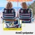 Gardeon Outdoor Beach Chairs Set of 2, Steel Frame, 5-Position Recline, Backpack Cooler, Blue Stripe, 150kg Capacity