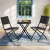 Gardeon Outdoor Bistro Set 3-Piece Folding Steel Patio Furniture, Black, Weather-Resistant, Textilene Chairs, 60cm Table