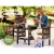 Gardeon Charcoal Fir Wood Outdoor Garden Bench Loveseat - 2-Seater with Table, Parasol Hole, Weather-Resistant, 165cm