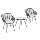 Gardeon 3PC Outdoor Bistro Set: Stylish PE Wicker Chairs, Coffee Table, Weather-Resistant Cushions, Easy Assembly