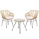 Gardeon 3PC Grey Outdoor Bistro Set - Steel Frame, Weather-Resistant PE Wicker, Cushioned Chairs, Easy Assembly