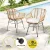 Gardeon 3PC Grey Outdoor Bistro Set - Steel Frame, Weather-Resistant PE Wicker, Cushioned Chairs, Easy Assembly