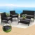 Gardeon 4PCS Black Outdoor Sofa Set - Wicker Harp Design, Steel Frame, Tempered Glass Table, Cushions & Storage Cover Gardeon 4PCS Black Outdoor Sofa Set - Wicker Harp Design, Steel Frame, Tempered Glass Table, Cushions & Storage Cover