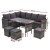 Gardeon 9-Seater Outdoor Dining Set - PE Wicker Sofa Lounge with Cushions, Tempered Glass Table & Storage Cover, Grey