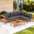 Gardeon 5-Seater Outdoor Sofa Set, Solid Wood, Easy Assembly, Removable Cushions, Built-in Side Table, Family-Friendly