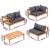 Gardeon 5-Seater Outdoor Sofa Set, Solid Wood, Easy Assembly, Removable Cushions, Built-in Side Table, Family-Friendly