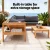 Gardeon 5-Seater Outdoor Sofa Set, Solid Wood, Easy Assembly, Removable Cushions, Built-in Side Table, Family-Friendly