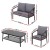 Gardeon 4PC Outdoor Sofa Set - Steel Frame, Rope Backrest, Tempered Glass Table, Water-Resistant Cushions, 4-Seater Gardeon 4PC Outdoor Sofa Set - Steel Frame, Rope Backrest, Tempered Glass Table, Water-Resistant Cushions, 4-Seater