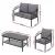 Gardeon 4PC Outdoor Sofa Set - Steel Frame, Rope Backrest, Tempered Glass Table, Water-Resistant Cushions, 4-Seater Gardeon 4PC Outdoor Sofa Set - Steel Frame, Rope Backrest, Tempered Glass Table, Water-Resistant Cushions, 4-Seater