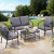 Gardeon 4PC Outdoor Sofa Set - Steel Frame, Rope Backrest, Tempered Glass Table, Water-Resistant Cushions, 4-Seater Gardeon 4PC Outdoor Sofa Set - Steel Frame, Rope Backrest, Tempered Glass Table, Water-Resistant Cushions, 4-Seater