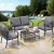 Gardeon 4PC Outdoor Sofa Set - Steel Frame, Rope Backrest, Tempered Glass Table, Water-Resistant Cushions, 4-Seater Gardeon 4PC Outdoor Sofa Set - Steel Frame, Rope Backrest, Tempered Glass Table, Water-Resistant Cushions, 4-Seater