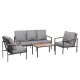 Gardeon 5-Seater Outdoor Sofa Set, 4PCS Patio Furniture, Steel Frame, Removable Cushions, Versatile Indoor/Outdoor Use Gardeon 5-Seater Outdoor Sofa Set, 4PCS Patio Furniture, Steel Frame, Removable Cushions, Versatile Indoor/Outdoor Use