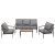Gardeon 5-Seater Outdoor Sofa Set, 4PCS Patio Furniture, Steel Frame, Removable Cushions, Versatile Indoor/Outdoor Use