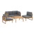 Gardeon 4-Piece Outdoor Sofa Set Wooden Lounge Setting, Water-Resistant Cushions, Seats 4, Natural Finish