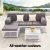 Gardeon 4 Seater Outdoor Sofa Set 5 Piece Patio Lounge, PE Rattan, Cushions, Table, White/Grey, All Weather