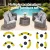 Gardeon 4-Seater Outdoor Sofa Set - 7PCS Rattan Patio Furniture with Cushions, Tempered Glass Table, Easy Assembly