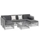 Gardeon 7 Piece Outdoor Sofa Set, 6 Seater Garden Lounge, PE Rattan Patio Furniture with Cushions, Table Included