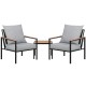 Gardeon 3PC Outdoor Bistro Set - Black Steel Frame, UV-Resistant Cushions, Easy Assembly, Weatherproof Patio Furniture