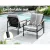 Gardeon 3PC Outdoor Bistro Set - Black Steel Frame, UV-Resistant Cushions, Easy Assembly, Weatherproof Patio Furniture