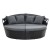Gardeon Sun Lounge Setting Wicker Day Bed - Black, Galvanised Steel Frame, UV-Resistant, 161x180x145cm, 1-Year Warranty