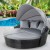 Gardeon Sun Lounge Setting Wicker Day Bed - Black, Galvanised Steel Frame, UV-Resistant, 161x180x145cm, 1-Year Warranty