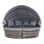 Gardeon Grey Wicker Sun Lounge Day Bed - Outdoor Patio Furniture, UV-Resistant, 161x180x145cm, Adjustable Canopy