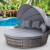 Gardeon Grey Wicker Sun Lounge Day Bed - Outdoor Patio Furniture, UV-Resistant, 161x180x145cm, Adjustable Canopy