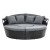 Gardeon Black Wicker Sun Lounge Day Bed with Folding Canopy & Cushions, UV-Resistant, 168x180x145cm, 1-Year Warranty