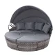 Gardeon Grey Wicker Sun Lounge Day Bed: UV-Resistant, Modular Design, 168x180x145cm, Weatherproof Outdoor Furniture