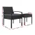Gardeon 3PC Patio Bistro Set - Black PE Wicker, Steel Frame, Tempered Glass Table, Weather-Resistant Cushions Included