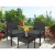 Gardeon 3PC Patio Bistro Set - Black PE Wicker, Steel Frame, Tempered Glass Table, Weather-Resistant Cushions Included
