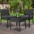 Gardeon 3PC Patio Bistro Set - Black PE Wicker, Steel Frame, Tempered Glass Table, Weather-Resistant Cushions Included